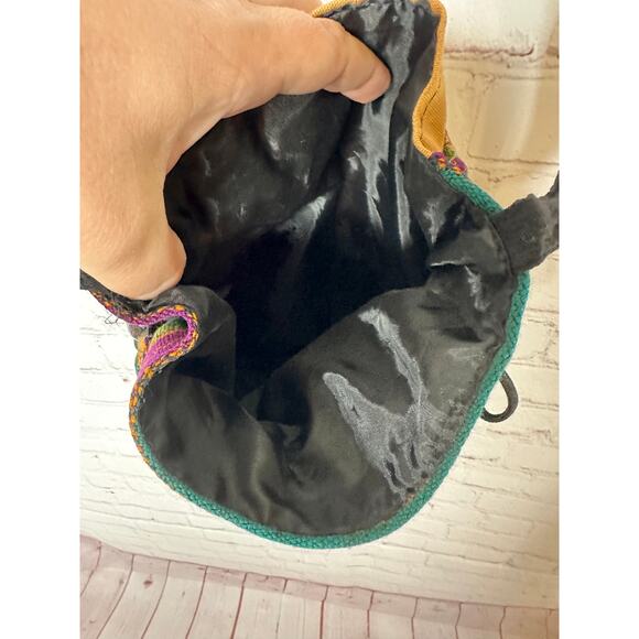 Embroidered Floral Indie Bag Earthy Hippie Boho Crossbody Bucket Purse - Picture 6 of 6